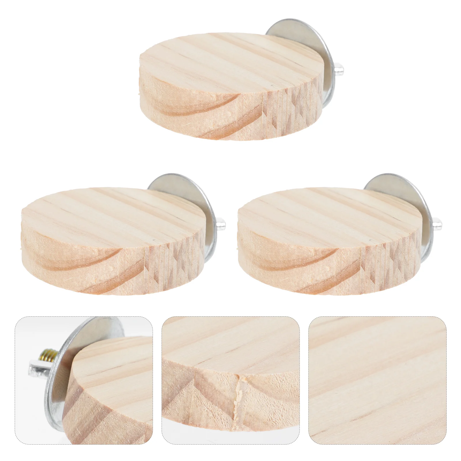 

Bird Stand Perch Parrot Cage Toy Platform Perches Round Wood Wooden Budgie Play Pet Natural Toys Exercise Paw Branches