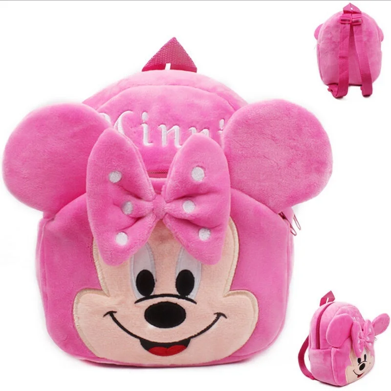 

Cute Plush Cartoon Mini Pink Minnie Mouse Micky Backpack for Baby Girl Kindergarten Toddler Schoolbag Bag for Children 0-6 Years