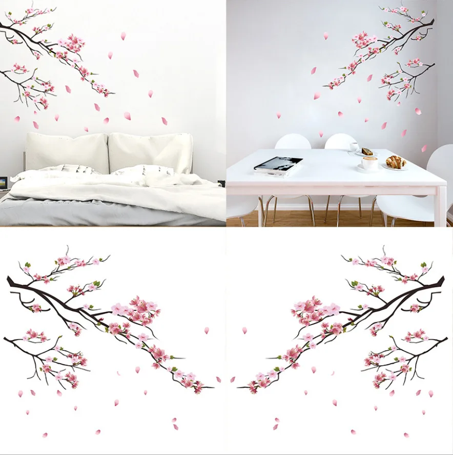 

Chinese Style Plum Tree Branch Wall Stickers Living Room Background Decor Bedroom Kid's Room Decor Removable Flower Wallpaper