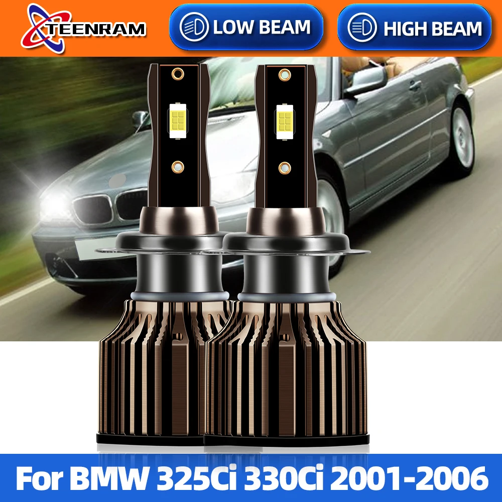 

2Pcs Headlight Bulbs H7 High Low Beam LED Car Lights 6000K 12000K 120W 20000LM Auto Headlamps For BMW 325Ci 330Ci 2001-2006