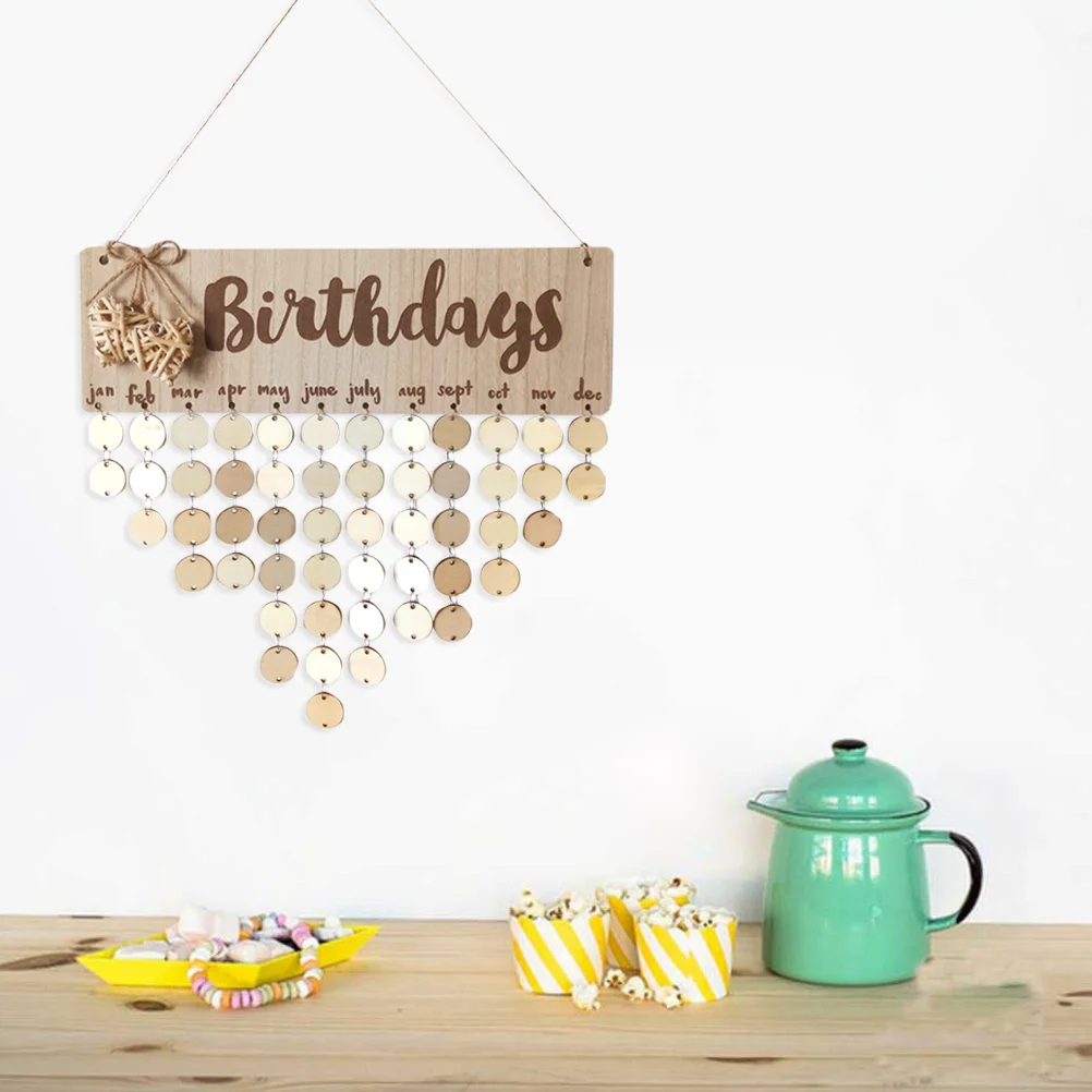 

Деревянный календарь-напоминание на день рождения, календарь на день рождения, табличка, деревянный календарь на день рождения, табличка, настенное украшение, семейный Декор