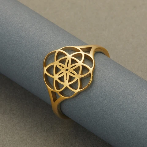 Кольцо Kinitial с цветом жизни из нержавеющей стали для женщин