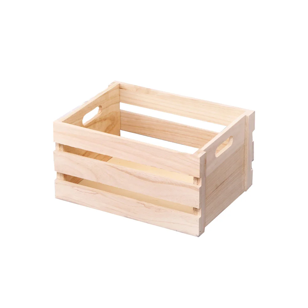 

Crates Storage Wood Wooden Box Crate Decorative Basket Nesting Bins Unfinished Baskets Organizer Fruit Rustic Desktop