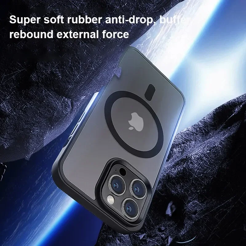 Роскошный Матовый Магнитный чехол для телефона с беспроводной зарядкой iPhone 15 14 13