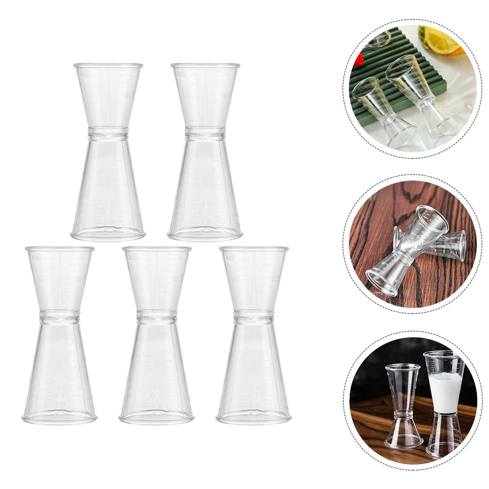 

5 Pcs Measurer Plastic Double-ended Measuring Cup Japanese Tools Jigger Bar Cocktail