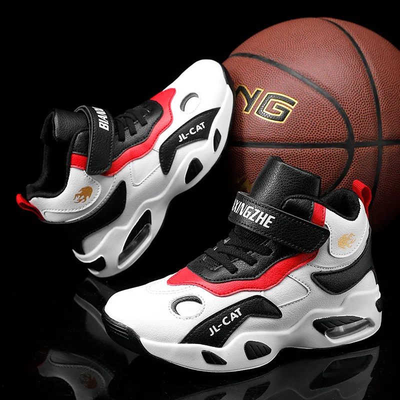 New Children's Basketball Shoes Boys' Mesh Breathable Anti-Skid Sports Shoes Children's School Training Shoes