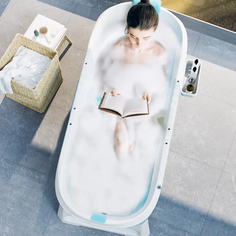Сильная душевая белая Ванна большая Женская Складная для взрослых с ногами