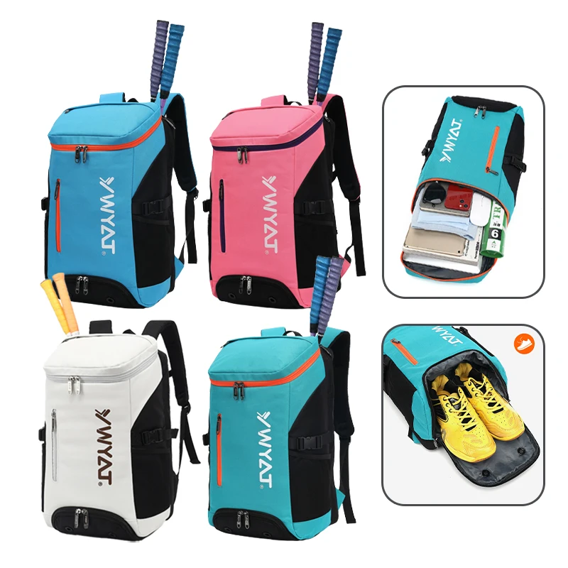 Badminton Backpack for 3 Rackets YWYAT Large Capacity Multifinctional Business Travel Gym Sports Bag Racquets Bags