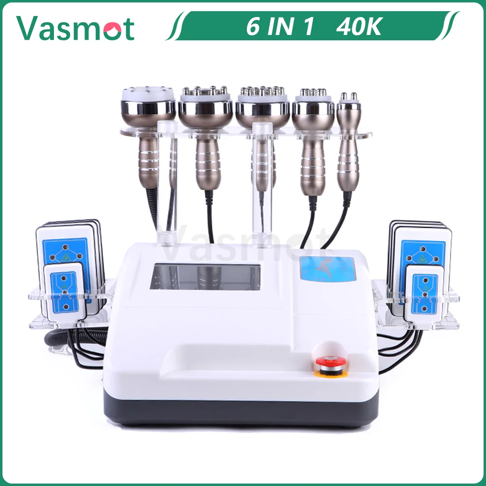 

6 In 1 40k Slimming Ultrasonic Cavitation Body Shaping Machine Vacuum Radio Frequency RF Liposuction Skin Lifting Tighten Lipo