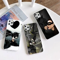 dc catwoman batman kiss phone case for iphone 13 12 11 pro mini xs max 8 7 plus x se 2020 xr silicone soft cover