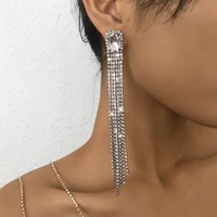 long rhinestone earrings fashion womens earrings 2022 new geometric crystal statement sparklyling party jewelry wholesale