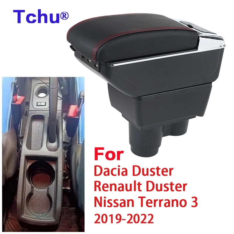 

For Renault Duster Armrest For Dacia Duster Car Armrest Box 2019-2022 usb cup holder Center Console Storage Box Decoration