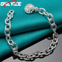 925 sterling silver rose flower pendant bracelet ladies fashion glamour party wedding engagement jewelry
