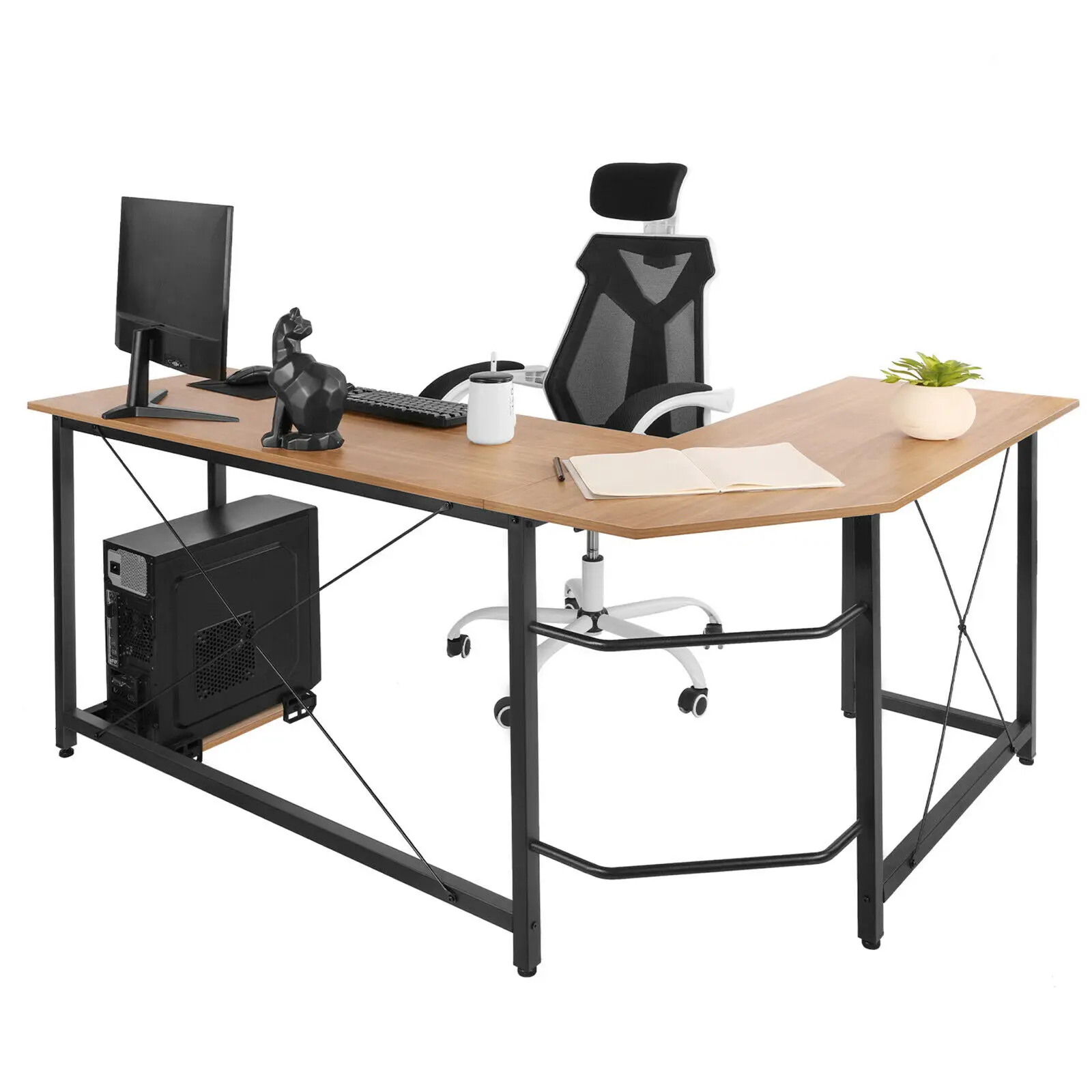 

Homfa 66" L Shape Desk Computer Gaming Laptop Desk Home Office Corner Workstation Table Study Desk 190cm x 120cm x 75cm