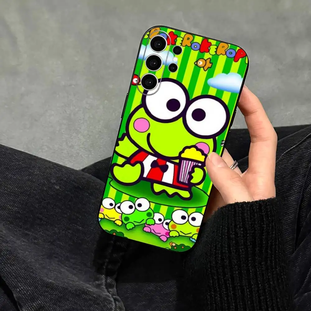 Фото Чехол C-Cute Keroppi для телефонов Samsung S25, S24, S21, S22, S23, S30, Ultra, S20, Plus, Fe, Note, 10, 9, 5G, черный №3
