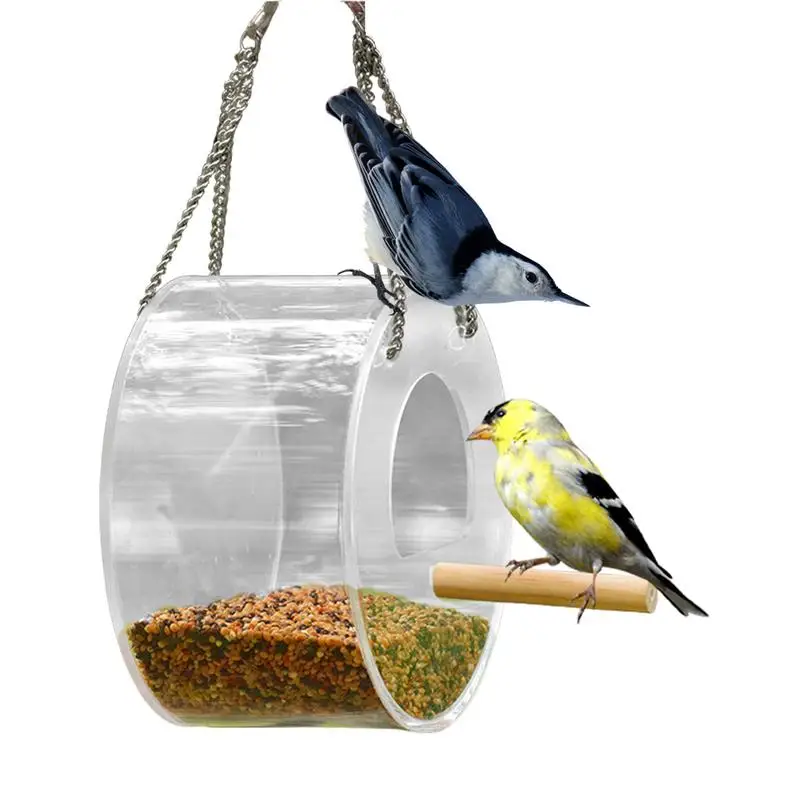 

Outdoor Hummingbird Feeders Acrylic Circular Bird Water Feeder For Window Cute Small Hummingbird Houses Window Bird Feeders For