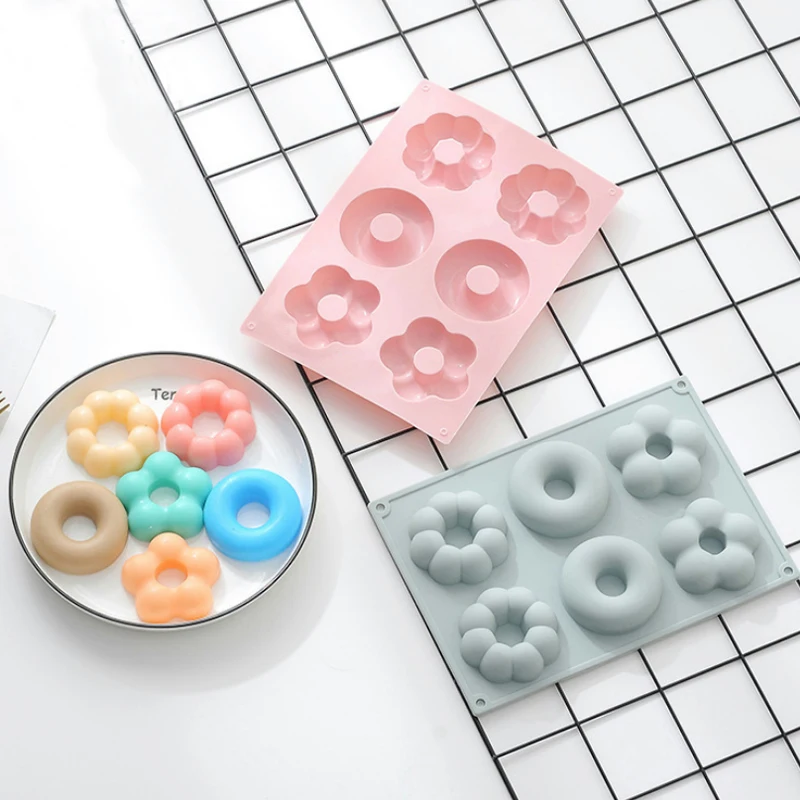 

6-cavity 3 sets of different shapes donut baking tray non-stick mold DIY biscuit jelly chocolate mold Baking dessert cake mold