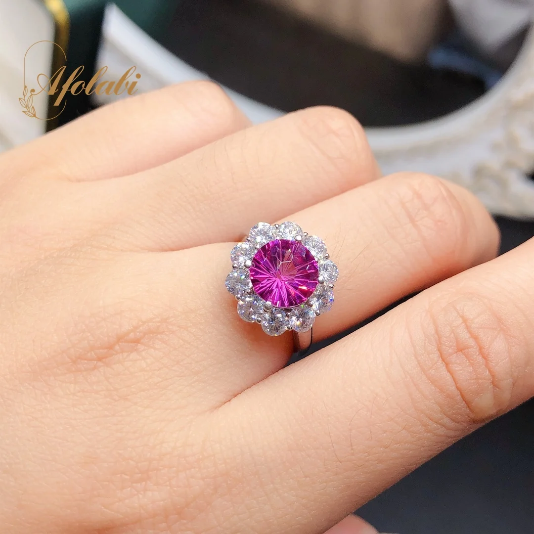

Natural London Pink Topaz Ring Women Jewelry Anniversary Gift Girl Friend 925 Sterling Silver 4*6MM Gemstone