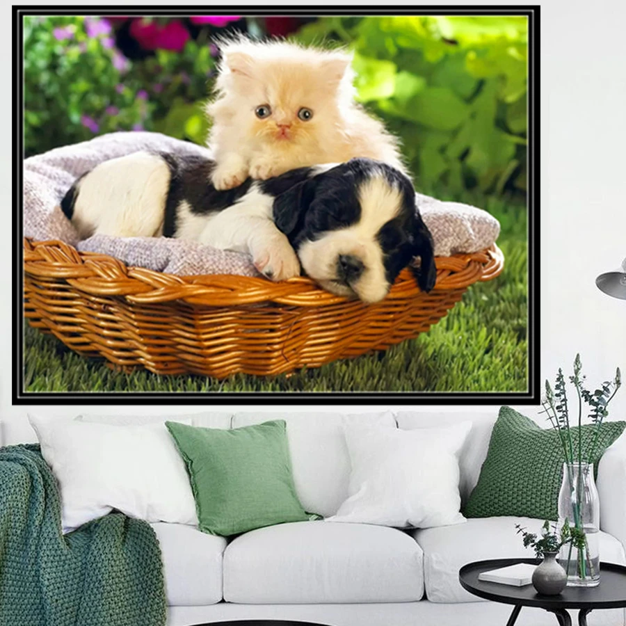 

DIY 5D Diamond Painting Animals Lovely Kit Full Drill Square Round Embroidery Mosaic Art Picture Of Rhinestones Home Decor Gifts