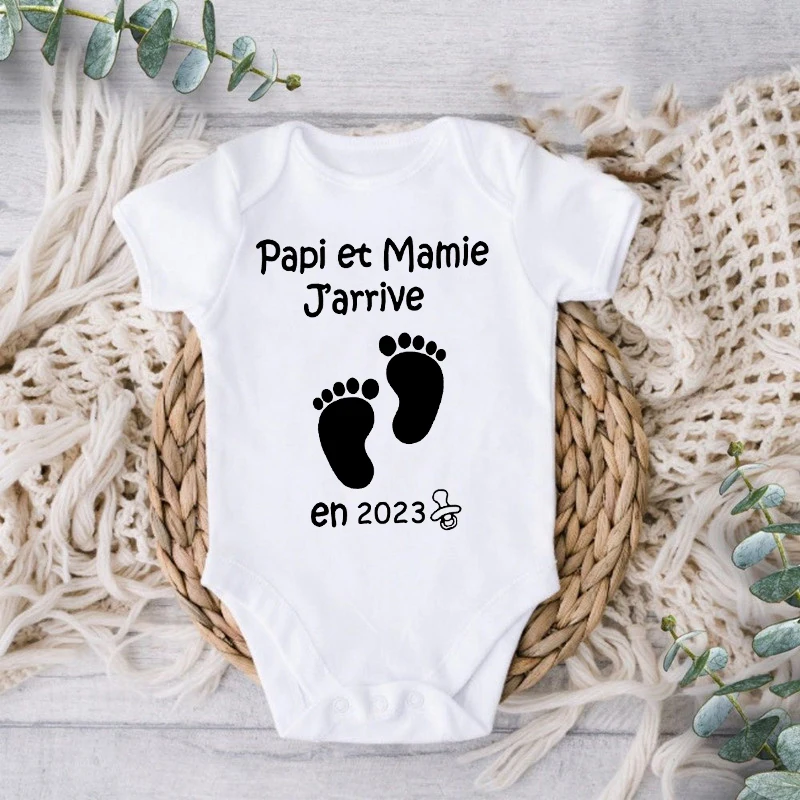 

Baby Announcement Bodysuit Grandpa&grandma Coming Soon 2023 Newborn Jumpsuit Summer Unisex Romper Body Pregnancy Reveal Clothes