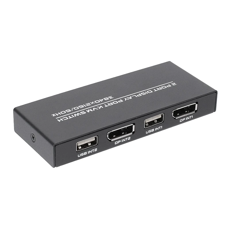 Квм-переключатель Displayport 4K @ 60 Гц DP USB-переключатель для двух компьютерных