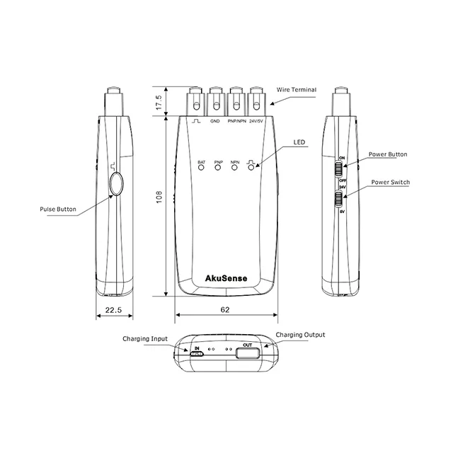 Цифровой бесконтактный тестер напряжения Akusense WT-2 (ACDC) 12-1000В, умный измеритель-ручка, электрический датчик тока, тестовый карандаш (art.: 3920daab9bf4d) - 3920daab9bf4d