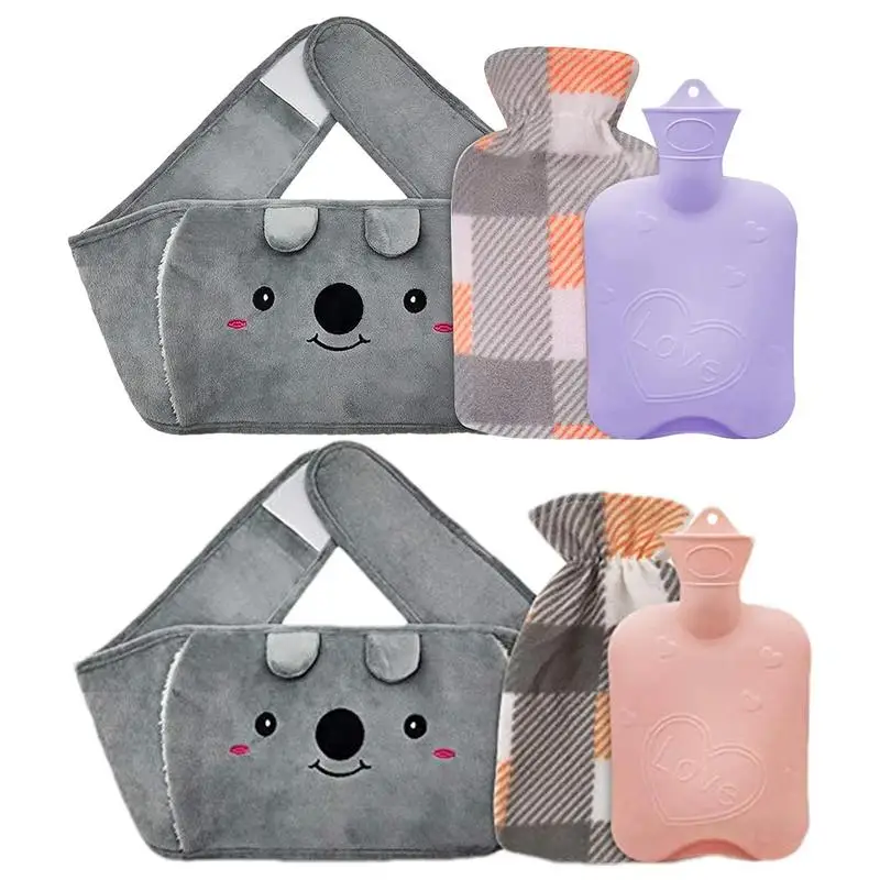 

3 в 1, резиновая бутылка для горячей воды, с мягким поясным чехлом