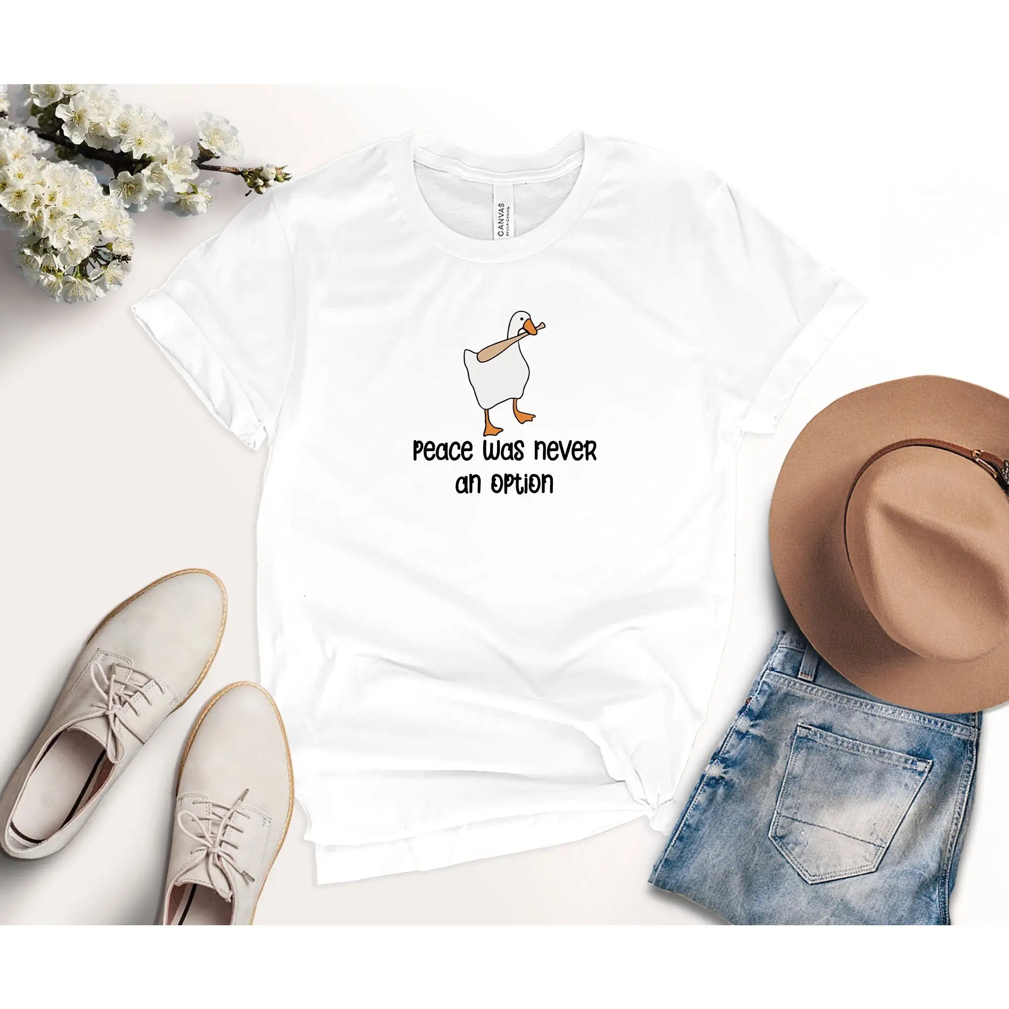 Футболка Мир никогда не был вариантом гусь мем глупое убийство утка
