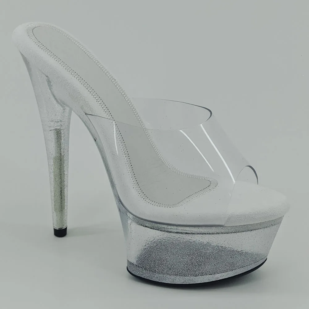Leecabe 15CM/6Inch Clear Women's Platform Sandals  party High Heels Shoes Pole Dancing Shoes