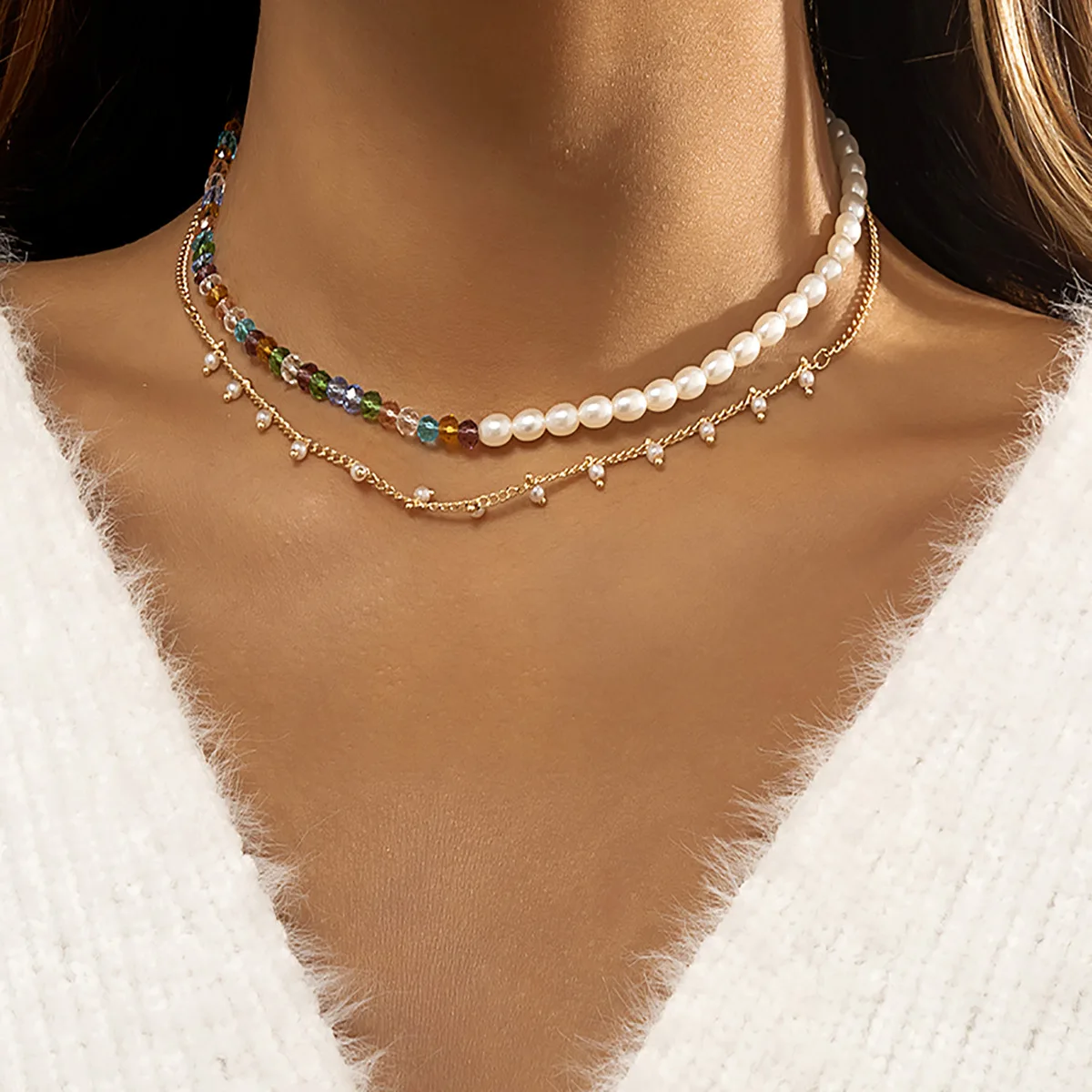 

Stylish Imitaion Pearls Acrylic Beads Choker Necklace Women Girls Minimalism Summer Neck Collar Jewelry Party Wedding Gift