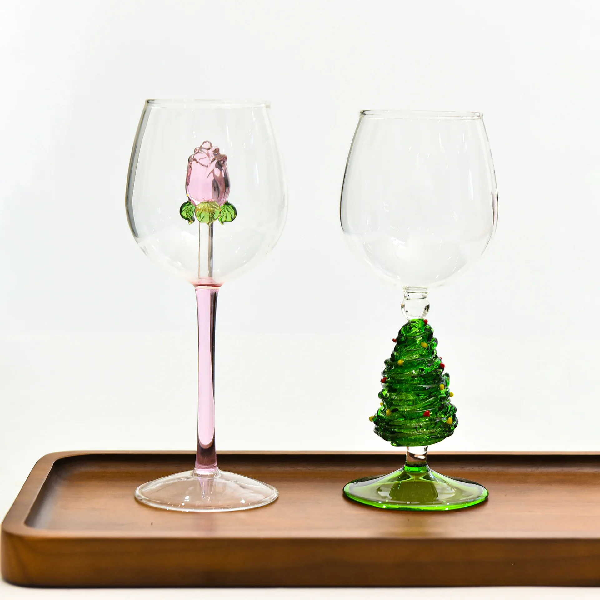 1 шт. креативные 3D розовые стеклянные розы встроенные бокалы для красного вина