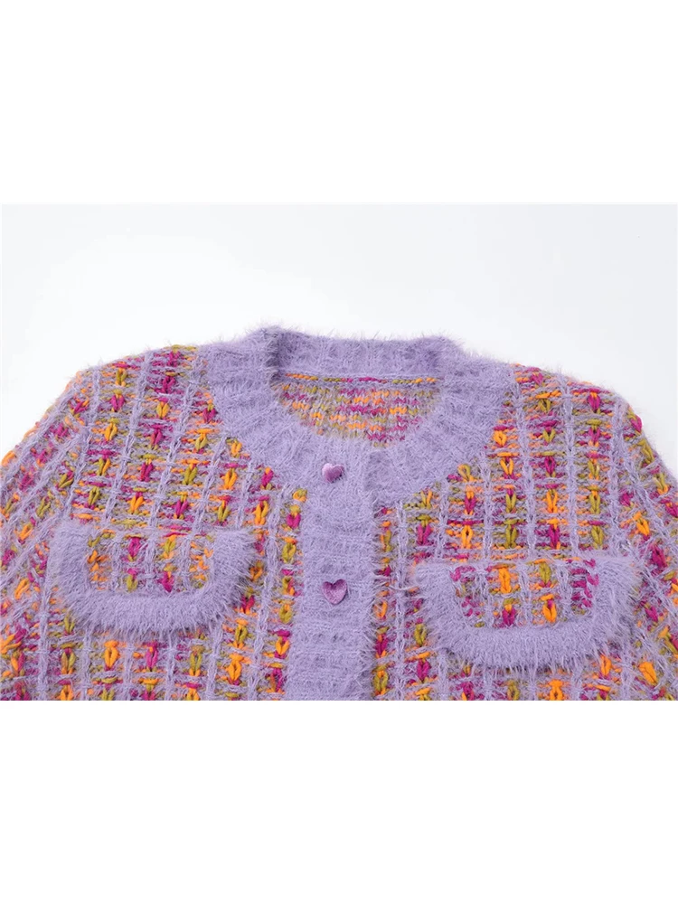 Женский вязаный свитер однобортный Свободный Повседневный кардиган на