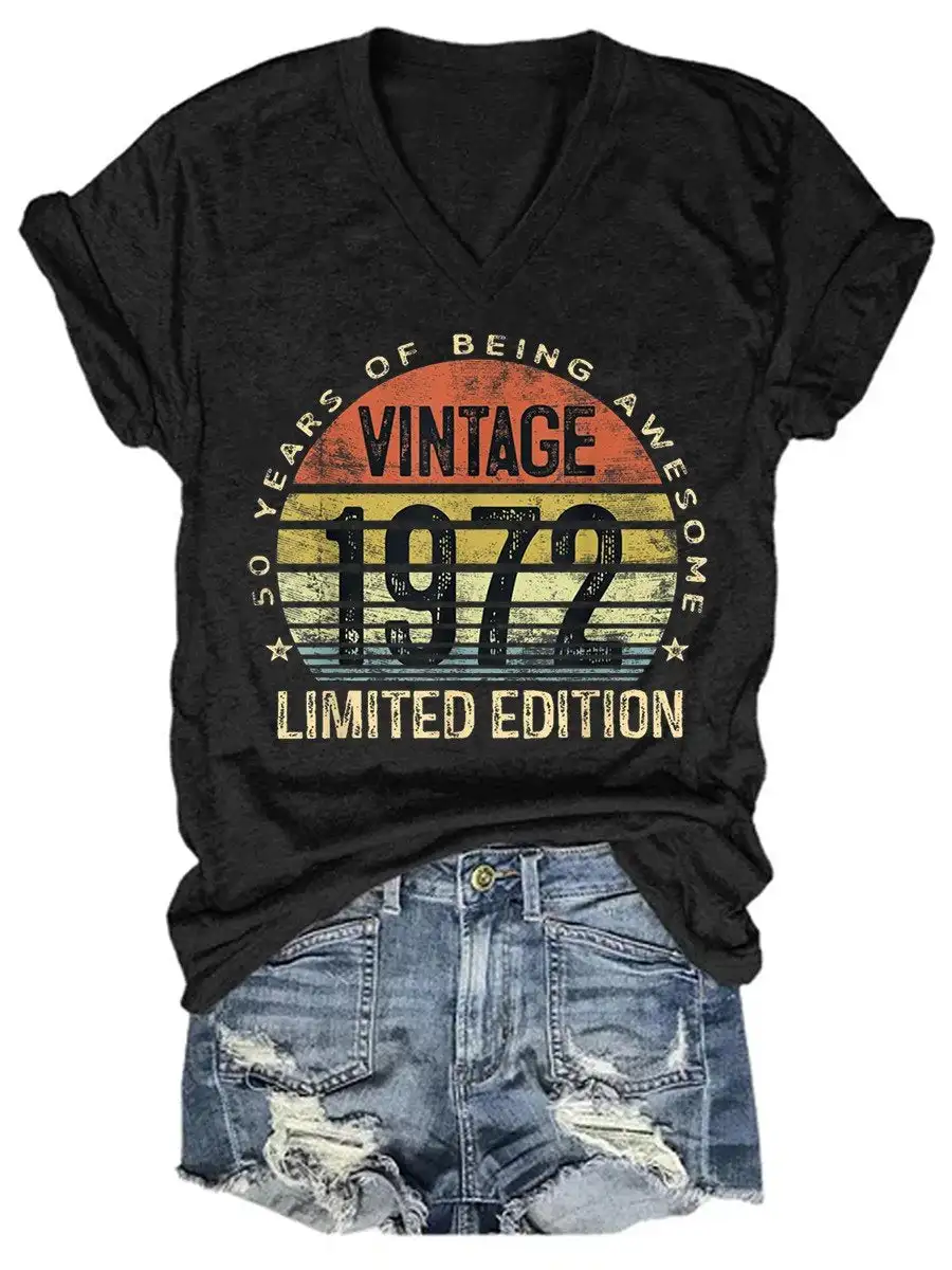 Women's 50 Year Old Gifts Vintage 1972 Limited Edition 50th Birthday T-shirt