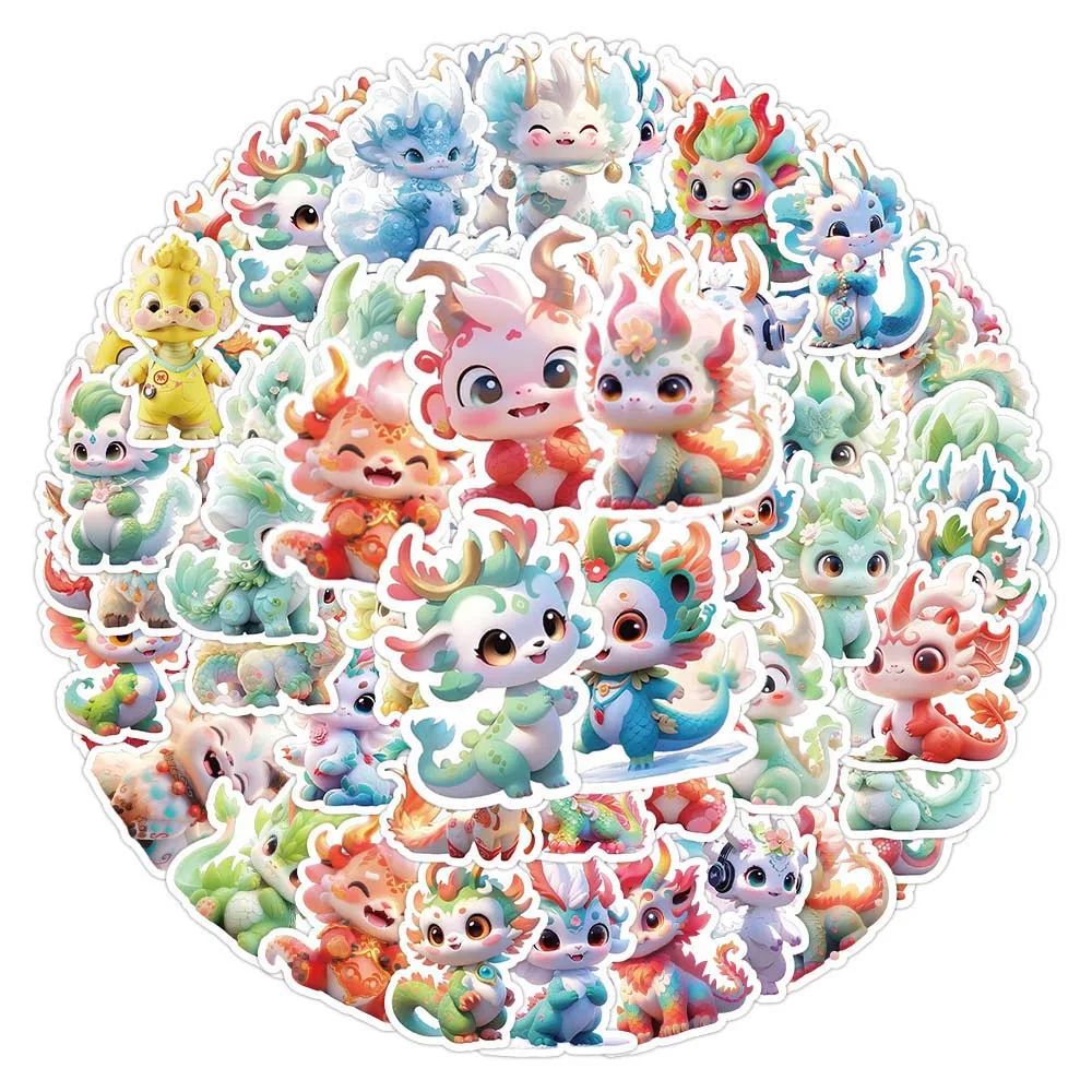 

10/60Pcs мультфильм милый Дракон разнообразные граффити стикеры DIY ноутбука Skatebpard ноутбука автомобилей скрапбук украшения рюкзака