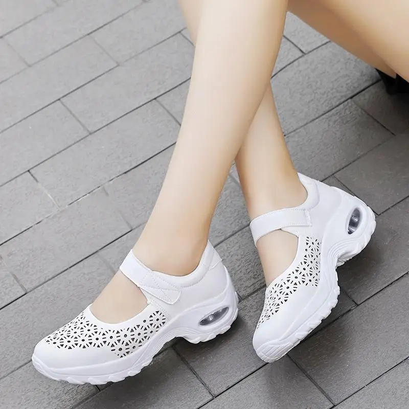

Fashion hook loop shoes women sneakers 2022 fashion solid color comfortable hollow casual shoes women sneakers frauen turnschuhe