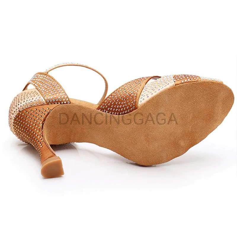 Women'S Shoes With Heels Dance Shoes Latin Woman Salsa Samba Shoes Woman Spring Summer 2022 Shining Ballroom Stain Shoes Sandals