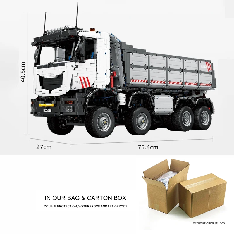 Пневматический самосвал MOULD KING 19013 с приложением и дистанционным управлением