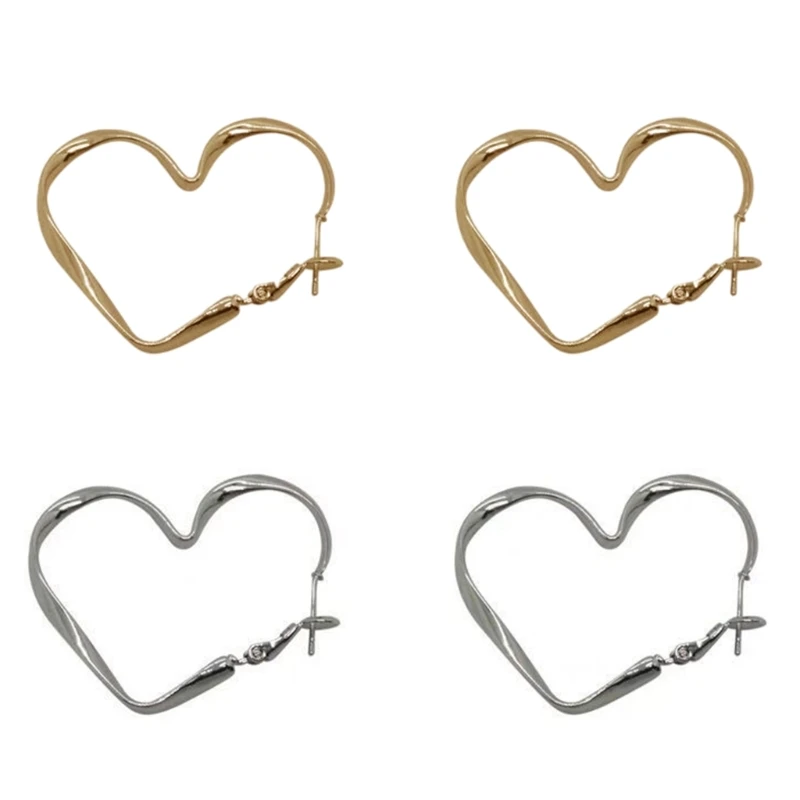 

Big Hollow Heart Pendant Hoop Earring Street Style Korean Fashion Jewelry 264E
