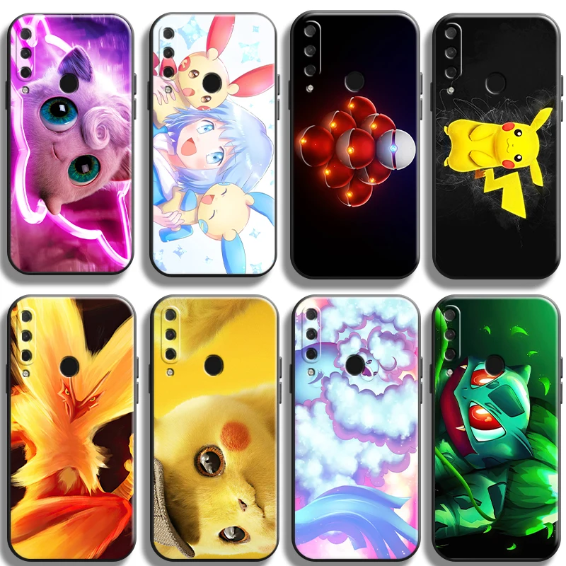 

Japan Anime Pokémon Phone Case For HUAWEI P20 P30 P40 Lite Pro Plus P20 Lite 2019 5G Black Back Soft Shell Liquid Silicon