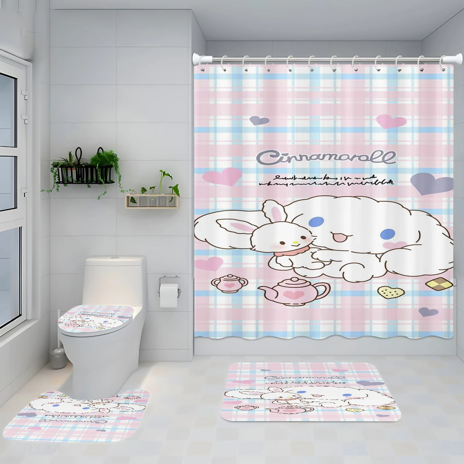 Занавеска для душа Cinnmoroll детей коврики ванной с милыми животными Sanrio различные