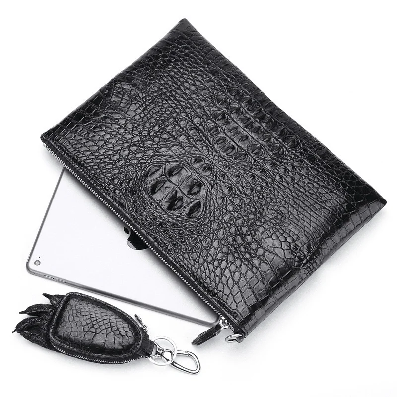 Crocodile Wallet Leather Genuine Handbag Letter Envelope Men's Business Leisure Passport Cover Luxury Big Purse Free Shipping