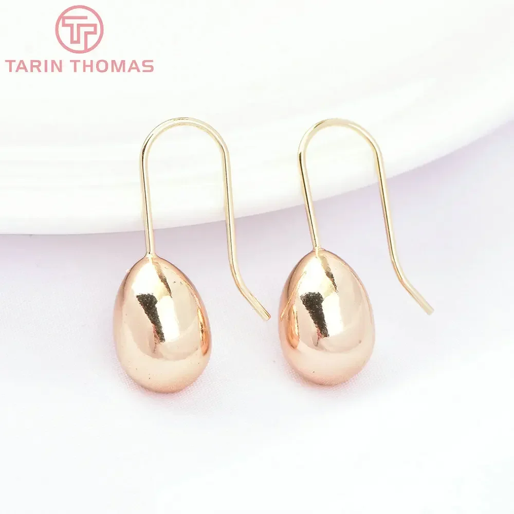 (7394) 4 шт. 9 5x27 мм 24-каратное золото цвет латунь в форме капли воды крючок для