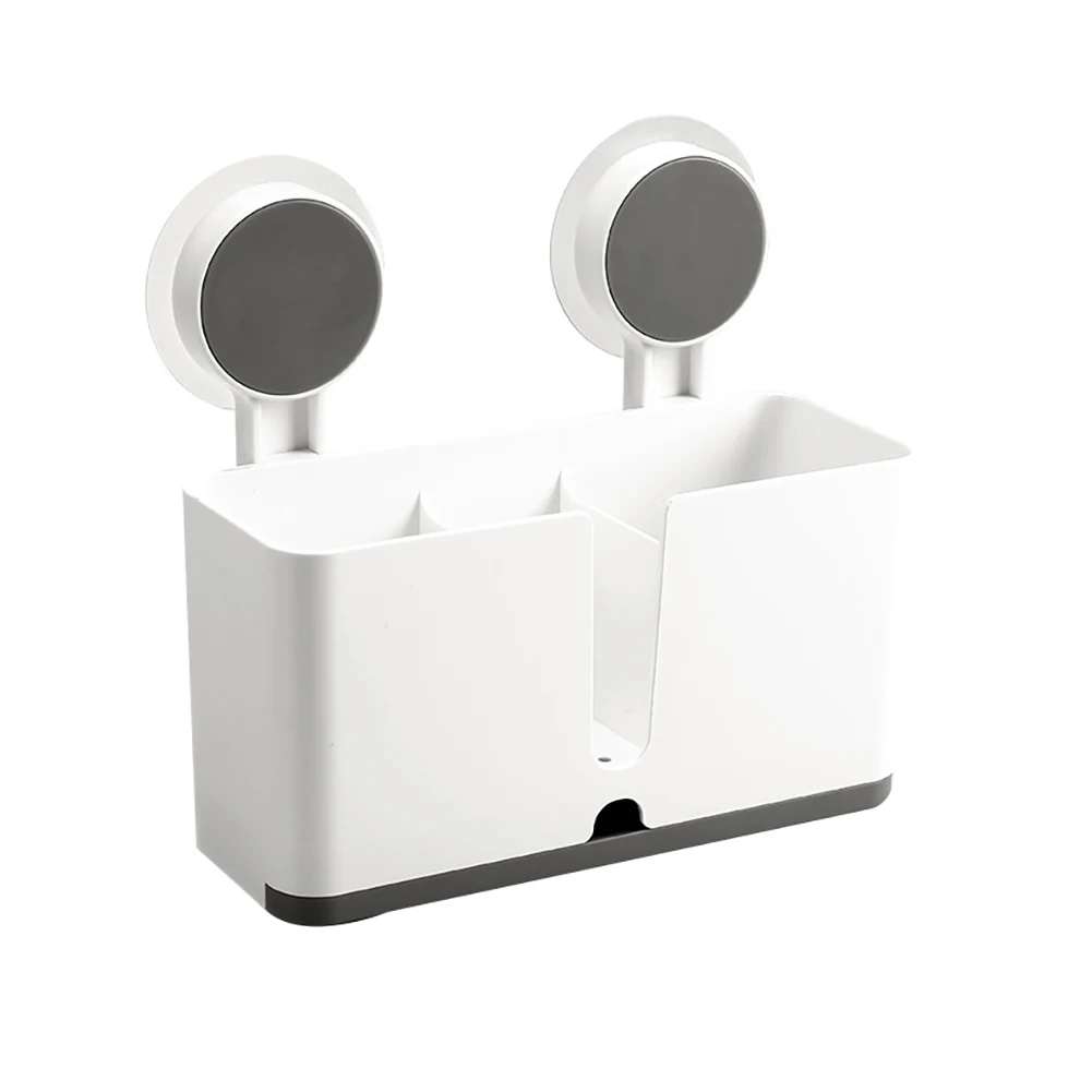

Wall Mounted Cutlery Drainer Rack Multi-functional Plastic Storage Box Spoon Fork Chopsticks Holder Kitchen Gadget Organizer