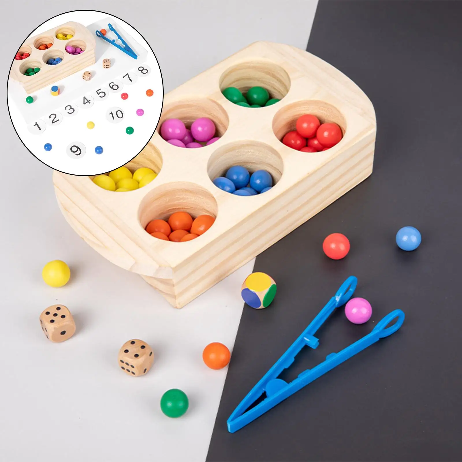 

Counting Bead Montessori Color Matching Sorting Early Learning Sensory Toys