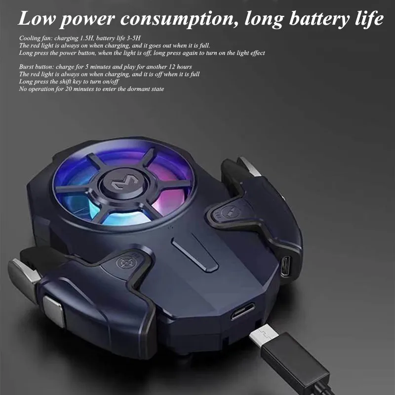 AK03 Mobile Phone Gamepad Radiator L1R1 Game Trigger for PUBG Aim Shooting Gamepad Joystick Controller Button for IPhone Android 3