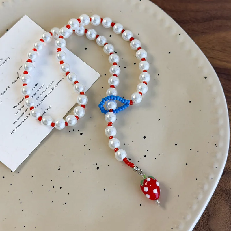 Minar забавные красные смоляные стеклянные бусины с клубникой и фруктами имитация