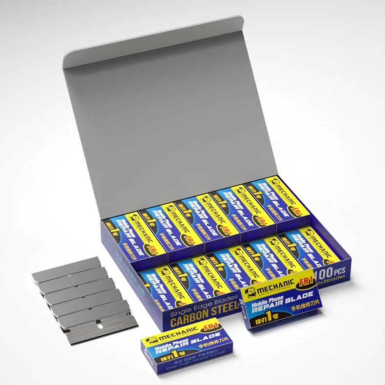 

MECHANIC FR1 лезвие из углеродистой стали, высокая прочность для мобильного телефона, рамка ЖК-экрана OCA, поляризатор клея, средство для удаления пленки, инструменты для чистки