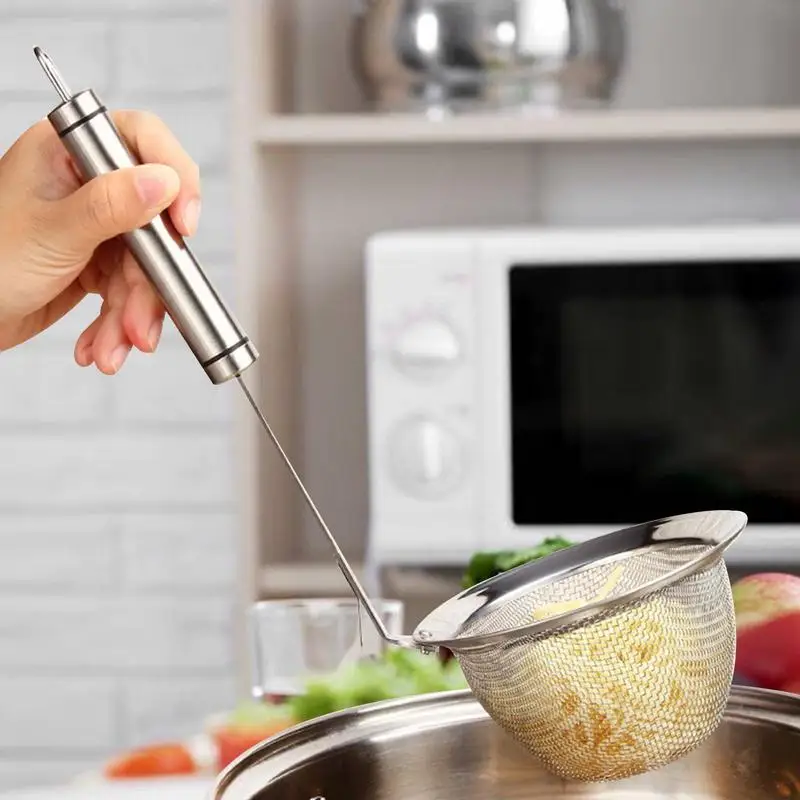 

Дуршлаг для макаронных изделий с деревянной ручкой и крючком из нержавеющей стали