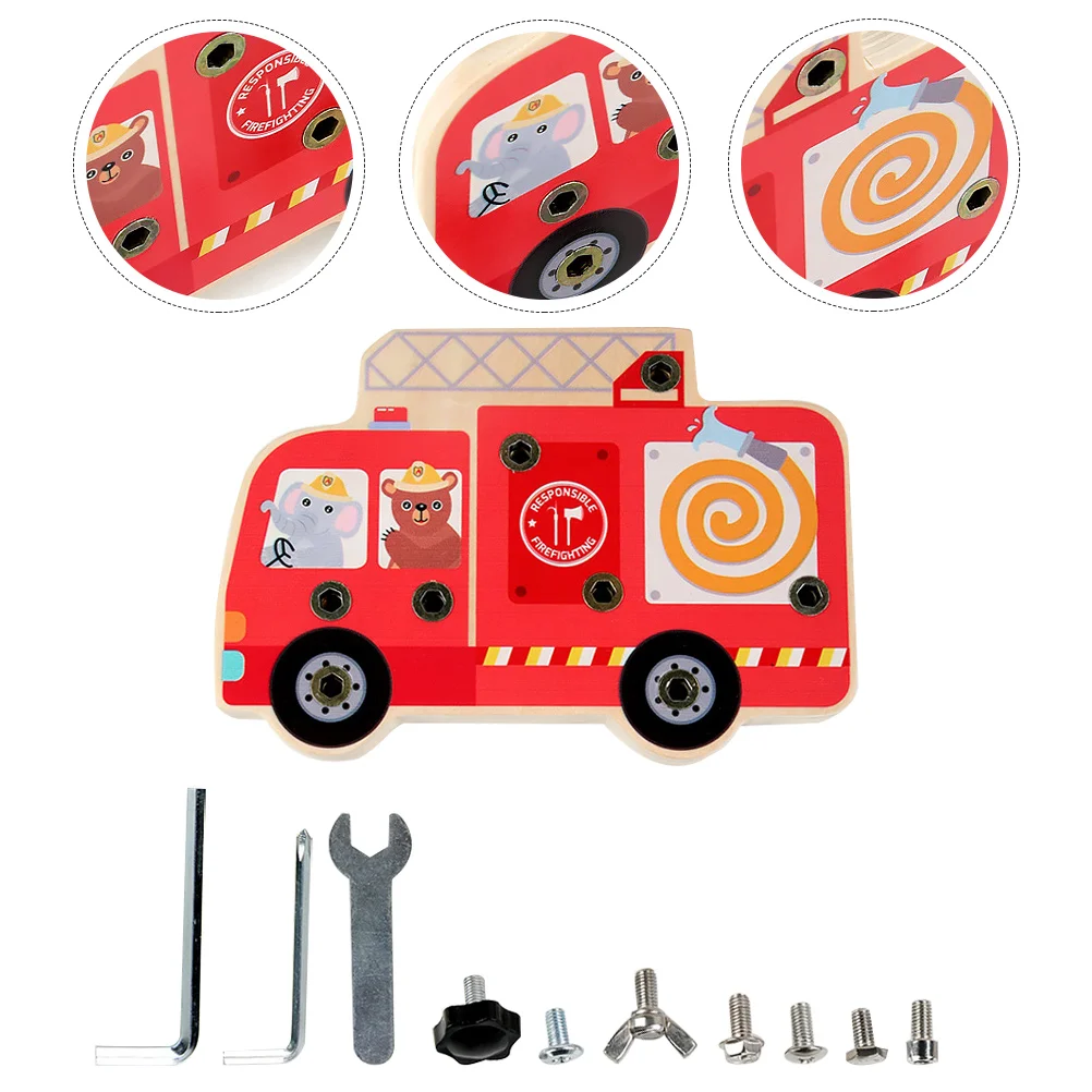 

Children Outdoor Busy Board Screw Nut Fire Fighting Truck Shaped Board Intelligence