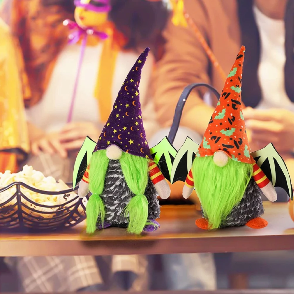 

2 шт., плюшевые гномы на Хэллоуин со светящимися крыльями